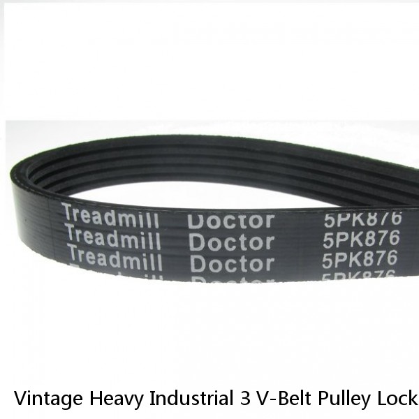 Vintage Heavy Industrial 3 V-Belt Pulley Locking Shaft Farm Equipment Machine 