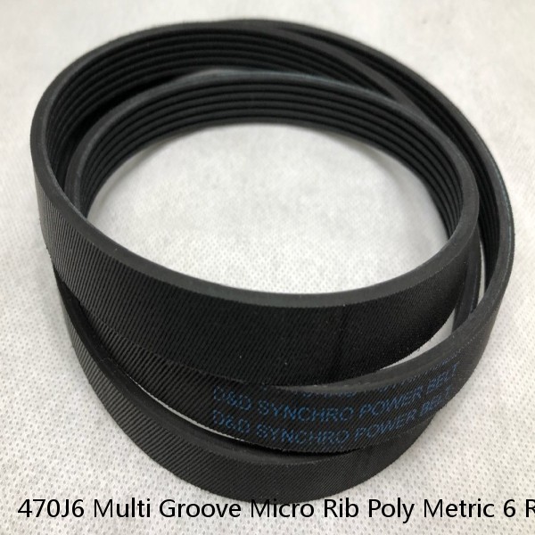 470J6 Multi Groove Micro Rib Poly Metric 6 Ribbed V Belt 470-J-6 470 J 6  2-Pack #1 image